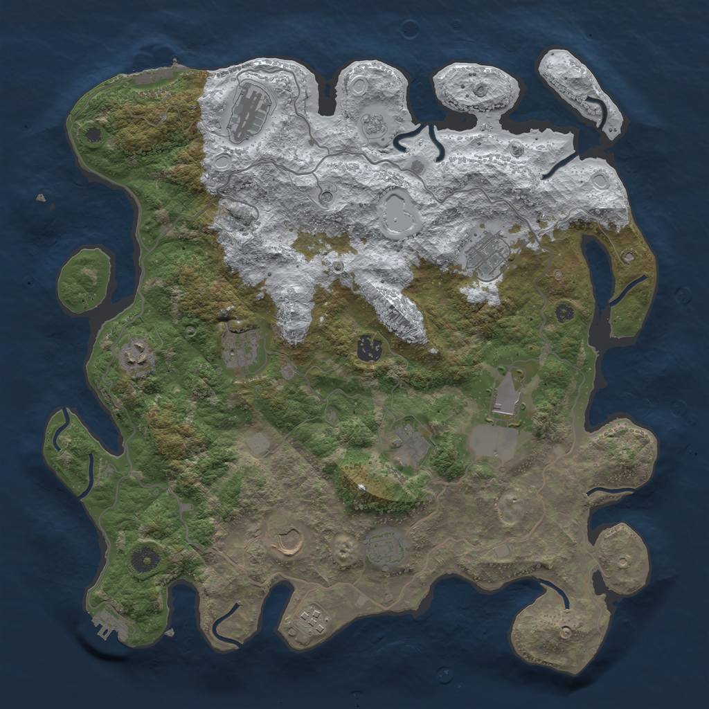Rust Map: Procedural Map, Size: 4000, Seed: 212262, 19 Monuments
