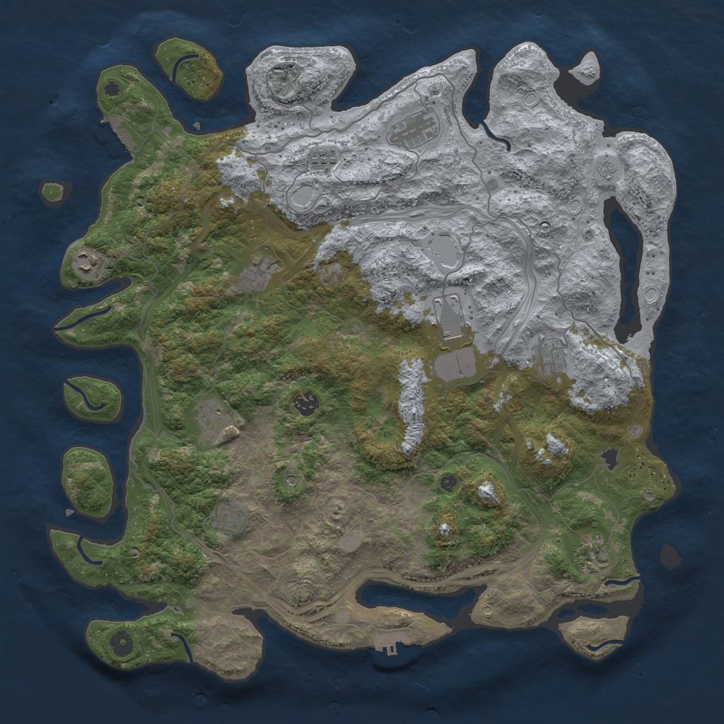Rust Map: Procedural Map, Size: 4500, Seed: 310, 19 Monuments