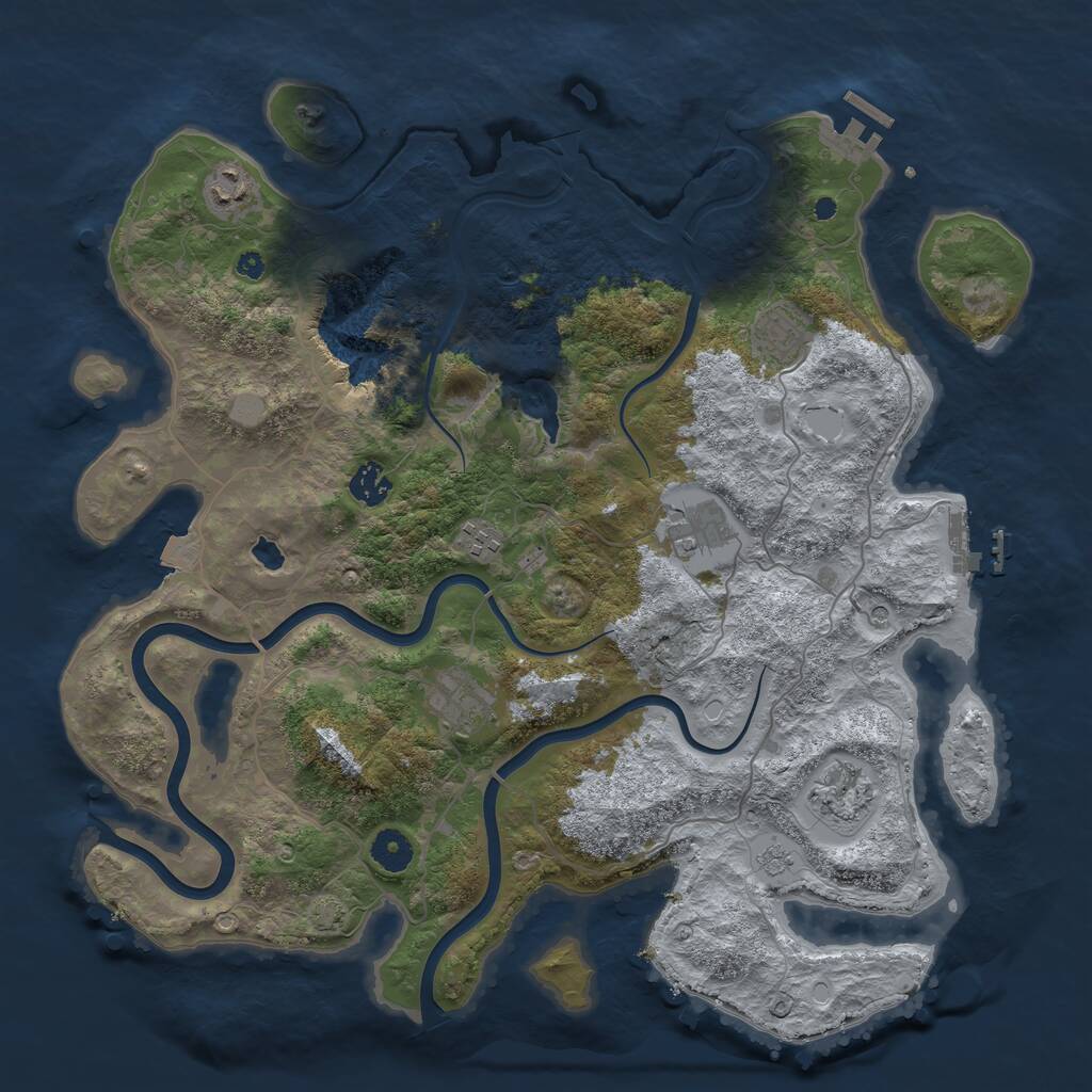 Rust Map: Procedural Map, Size: 4000, Seed: 11110193, 13 Monuments
