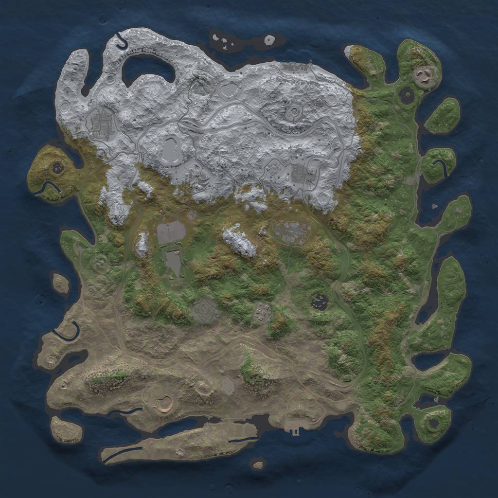 Rust Map: Procedural Map, Size: 4500, Seed: 13872, 19 Monuments