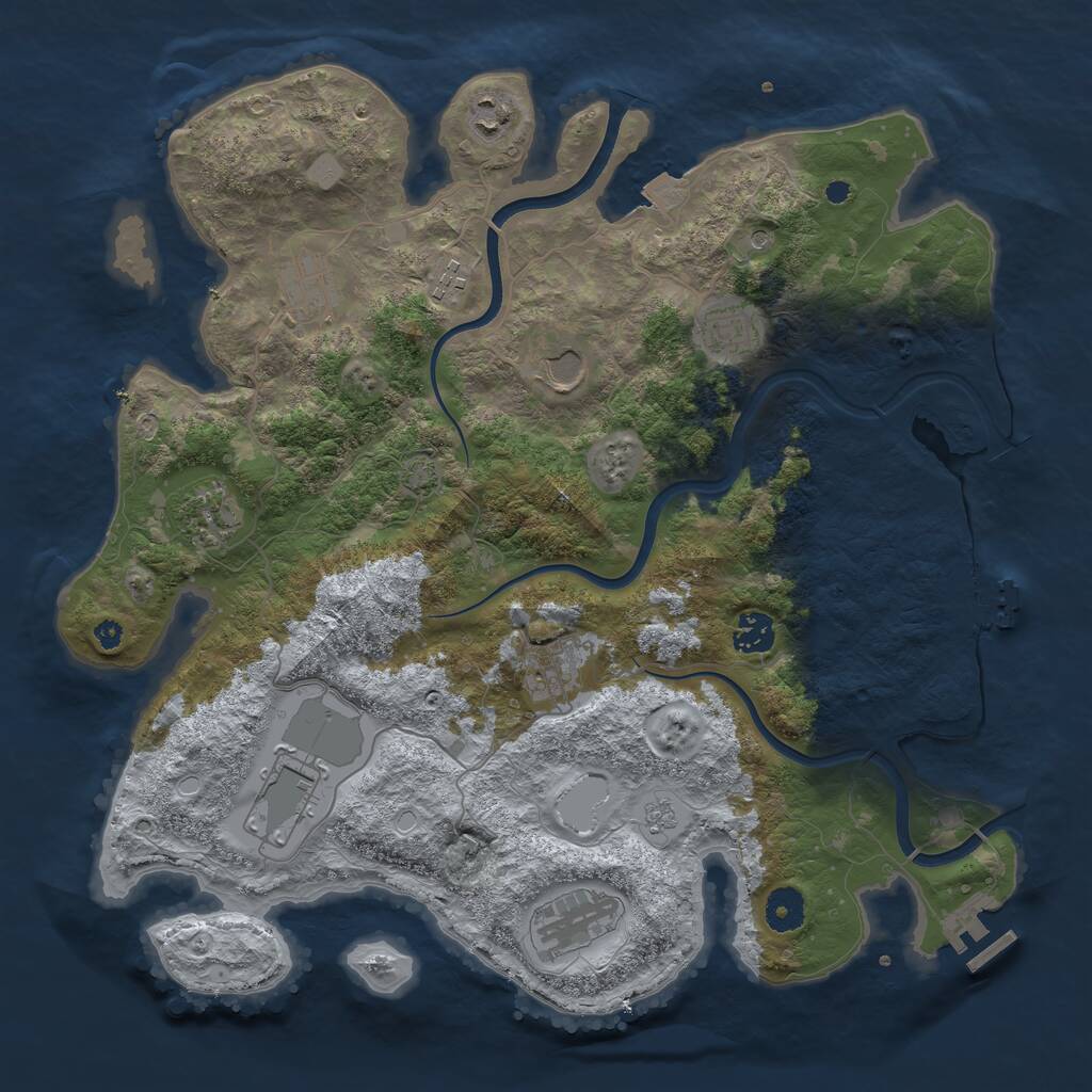 Rust Map: Procedural Map, Size: 3850, Seed: 2112806912, 16 Monuments