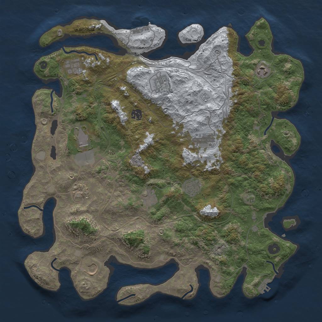 Rust Map: Procedural Map, Size: 4250, Seed: 1807524926, 20 Monuments