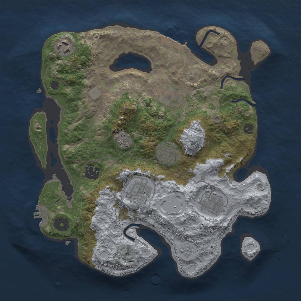 Rust Map: Procedural Map, Size: 3000, Seed: 2015378332, 15 Monuments