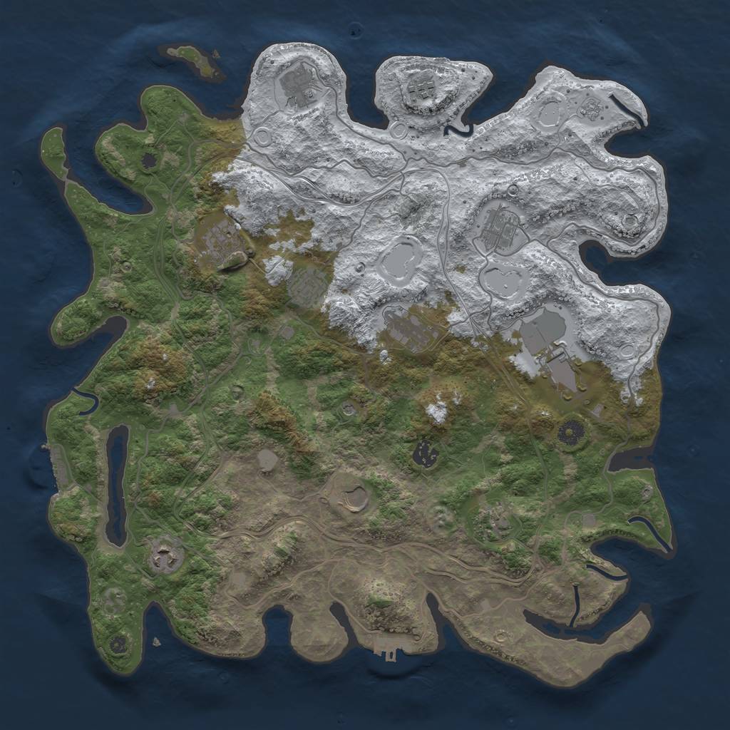 Rust Map: Procedural Map, Size: 4250, Seed: 1617420733, 20 Monuments