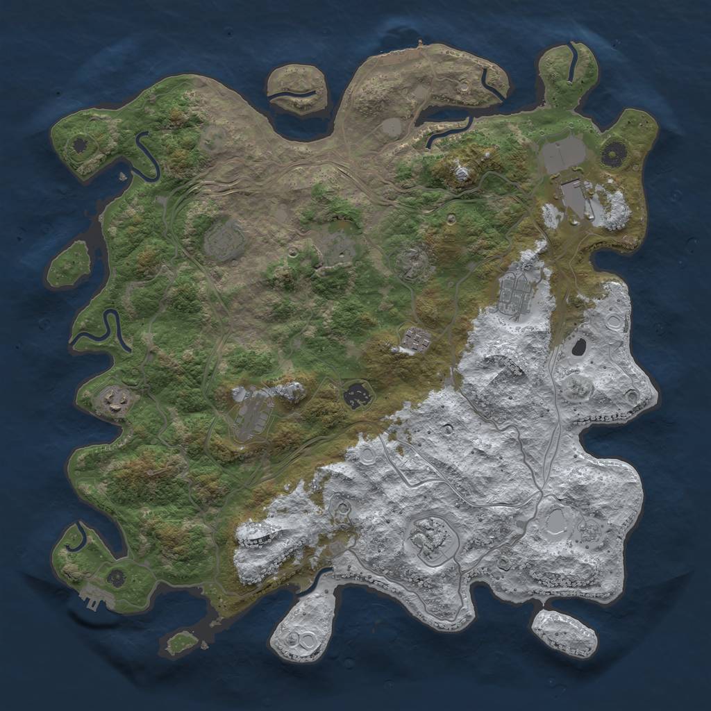 Rust Map: Procedural Map, Size: 4250, Seed: 31994, 18 Monuments
