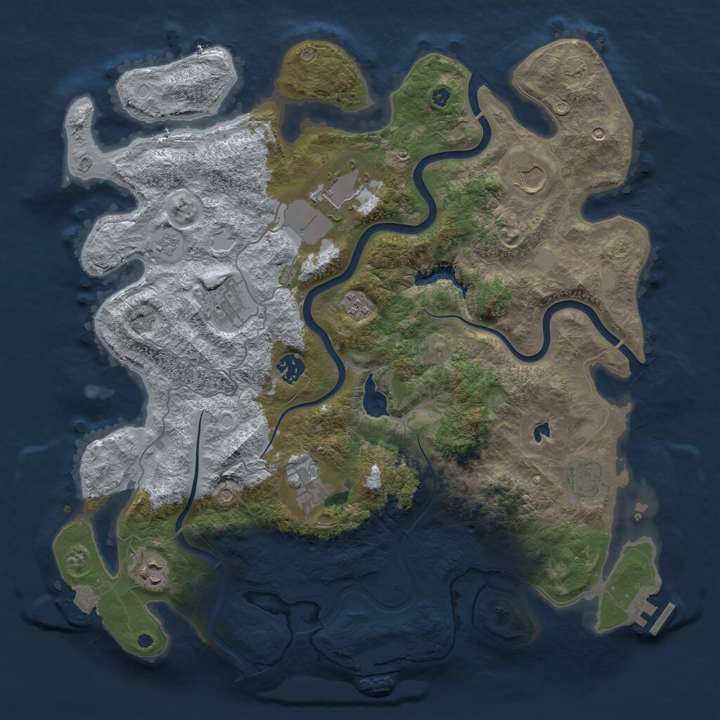 Rust Map: Procedural Map, Size: 4000, Seed: 220072022, 14 Monuments