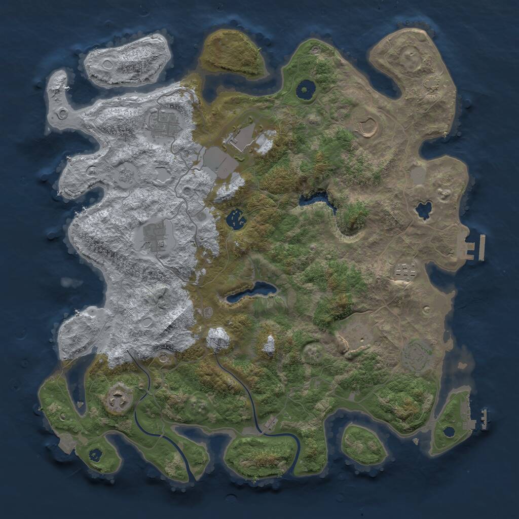 Rust Map: Procedural Map, Size: 4000, Seed: 220072022, 15 Monuments
