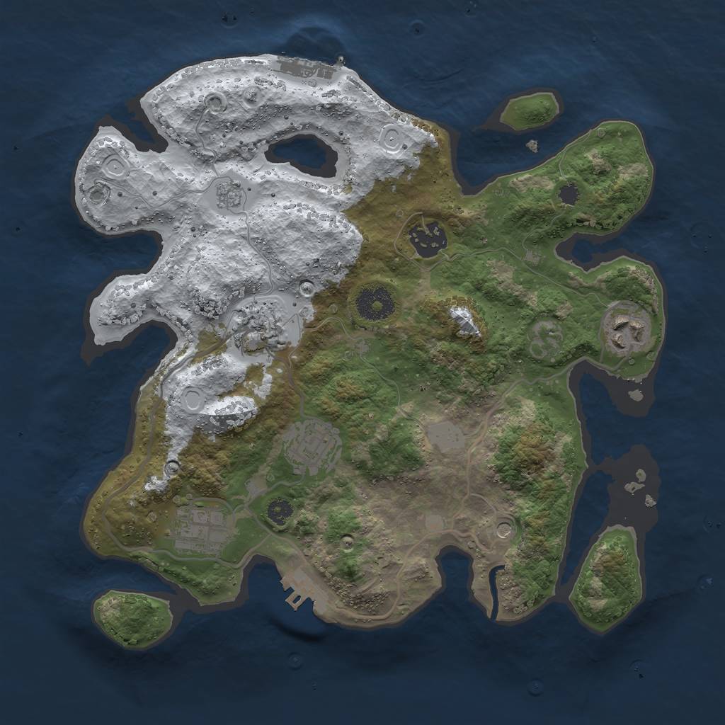 Rust Map: Procedural Map, Size: 3000, Seed: 8244, 14 Monuments
