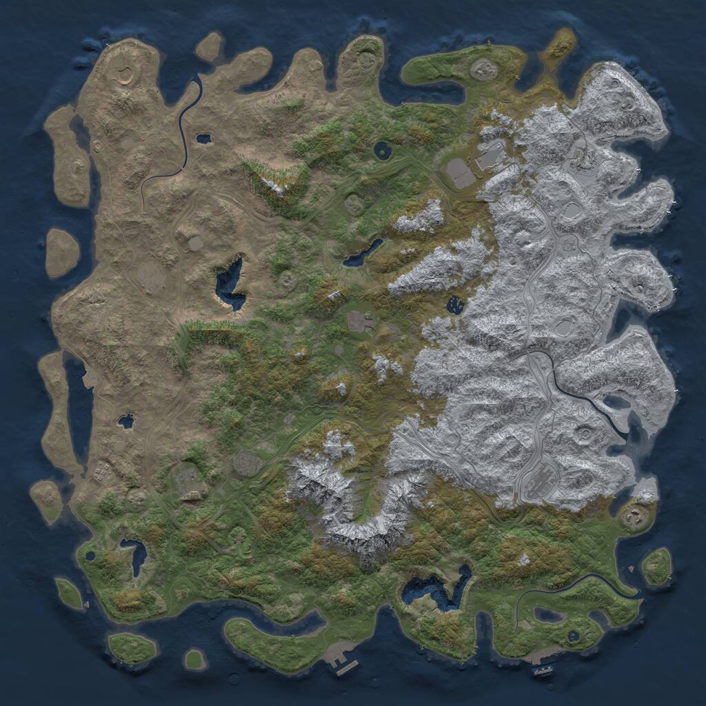 Rust Map: Procedural Map, Size: 6000, Seed: 1073741824, 17 Monuments