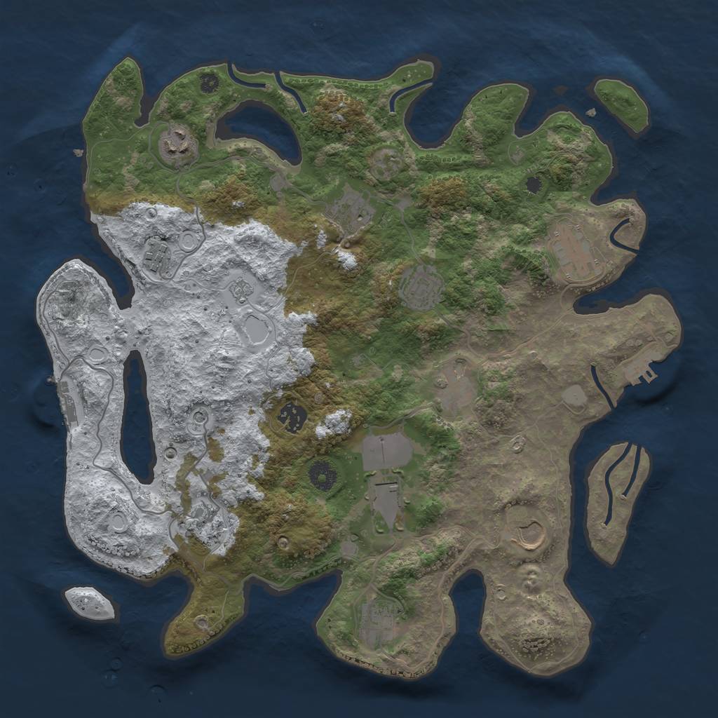 Rust Map: Procedural Map, Size: 3750, Seed: 1982924401, 20 Monuments