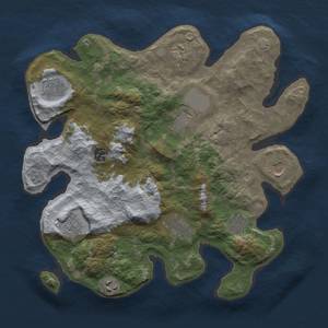 Thumbnail Rust Map: Barren, Size: 3500, Seed: 1161594417, 14 Monuments