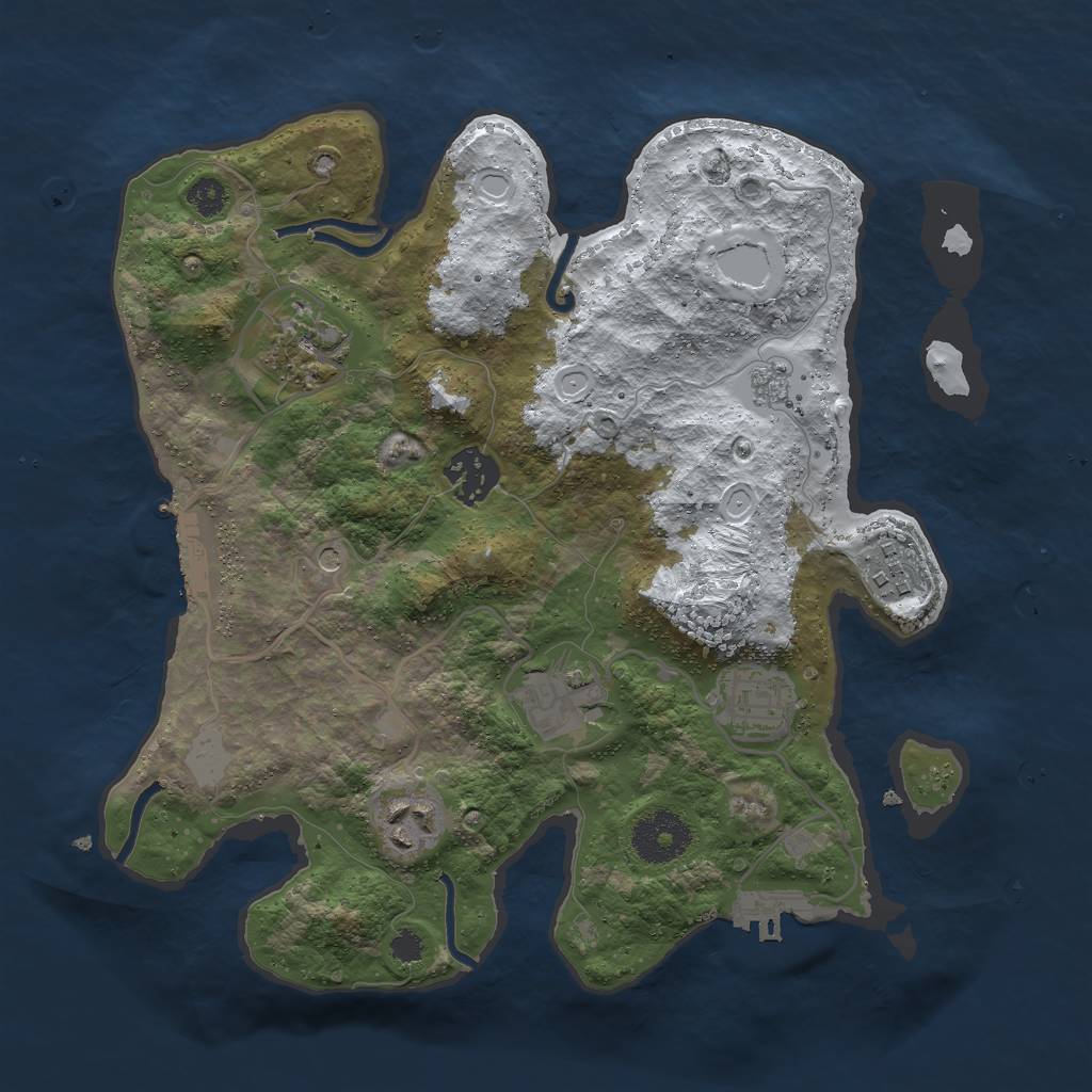 Rust Map: Procedural Map, Size: 3000, Seed: 29862, 15 Monuments