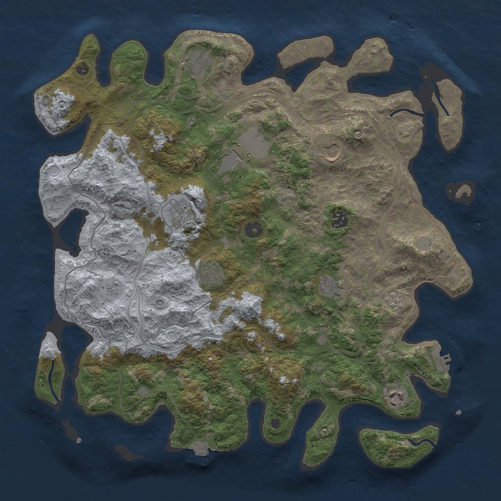 Rust Map: Procedural Map, Size: 4250, Seed: 34562345, 16 Monuments