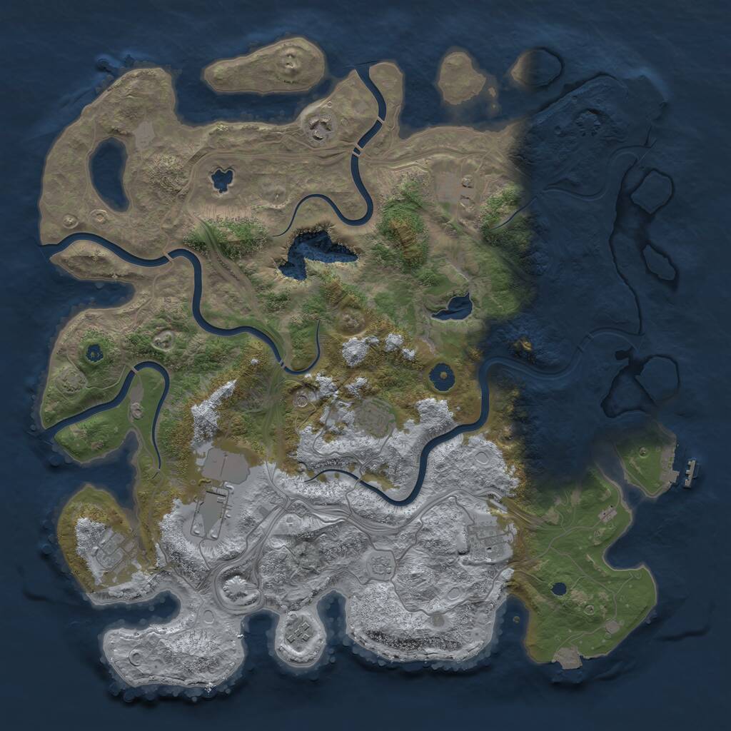 Rust Map: Procedural Map, Size: 4250, Seed: 208068753, 13 Monuments