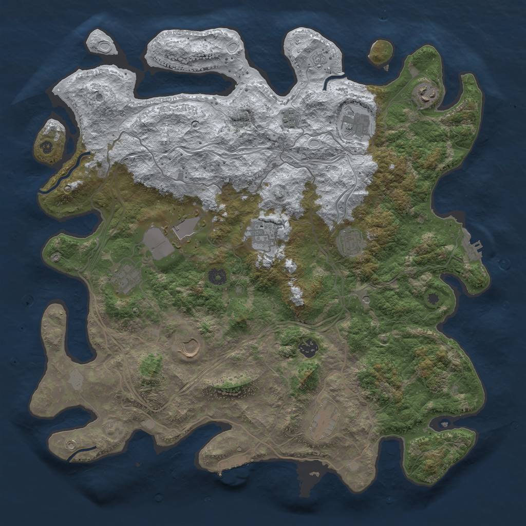 Rust Map: Procedural Map, Size: 4300, Seed: 97652, 19 Monuments