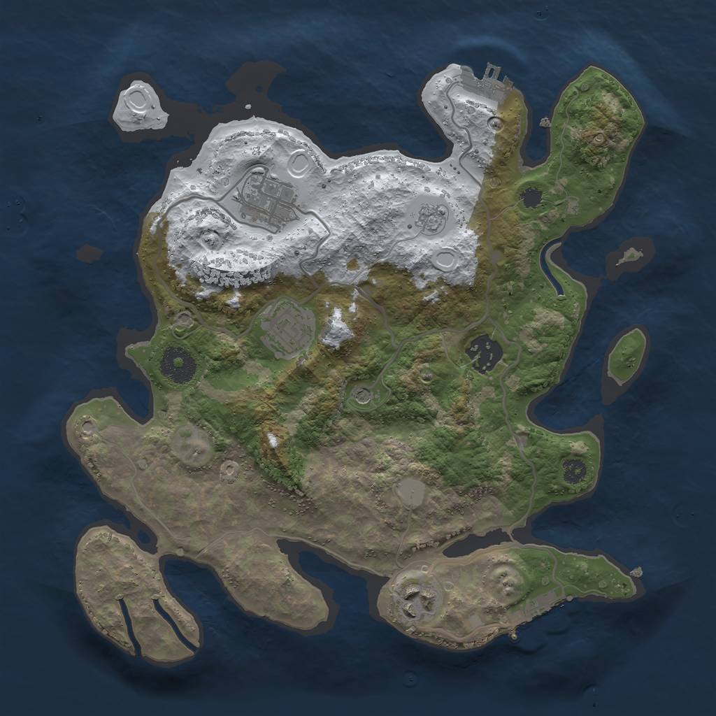 Rust Map: Procedural Map, Size: 3000, Seed: 5545748, 13 Monuments