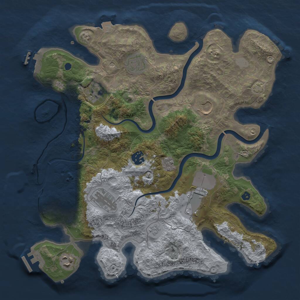 Rust Map: Procedural Map, Size: 3500, Seed: 20220720, 14 Monuments