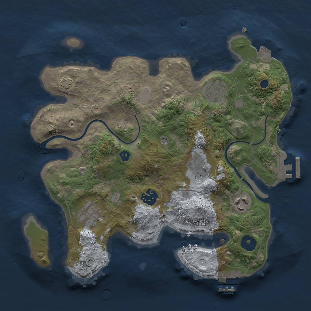 Rust Map: Procedural Map, Size: 3000, Seed: 10721, 10 Monuments