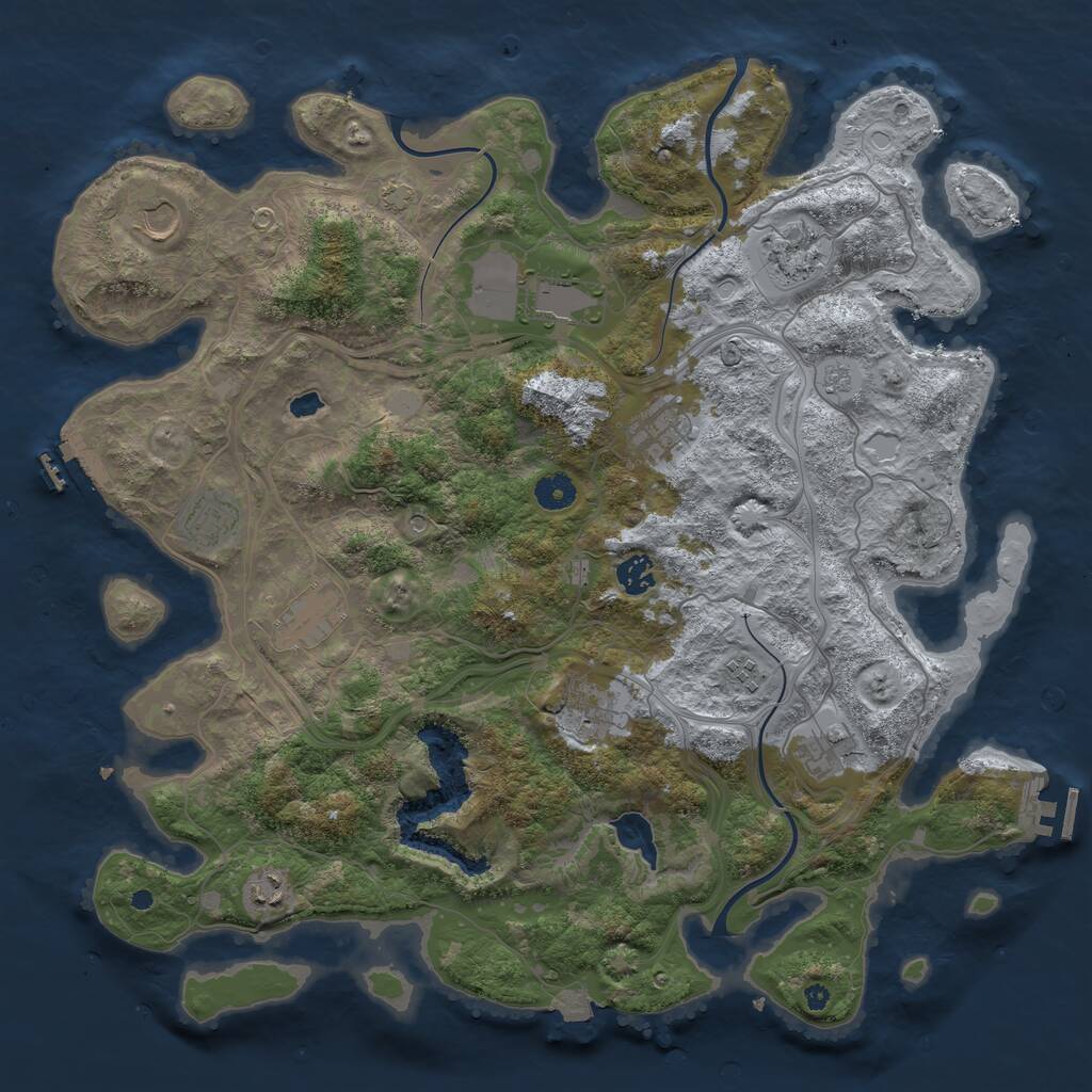 Rust Map: Procedural Map, Size: 4250, Seed: 284682311, 17 Monuments