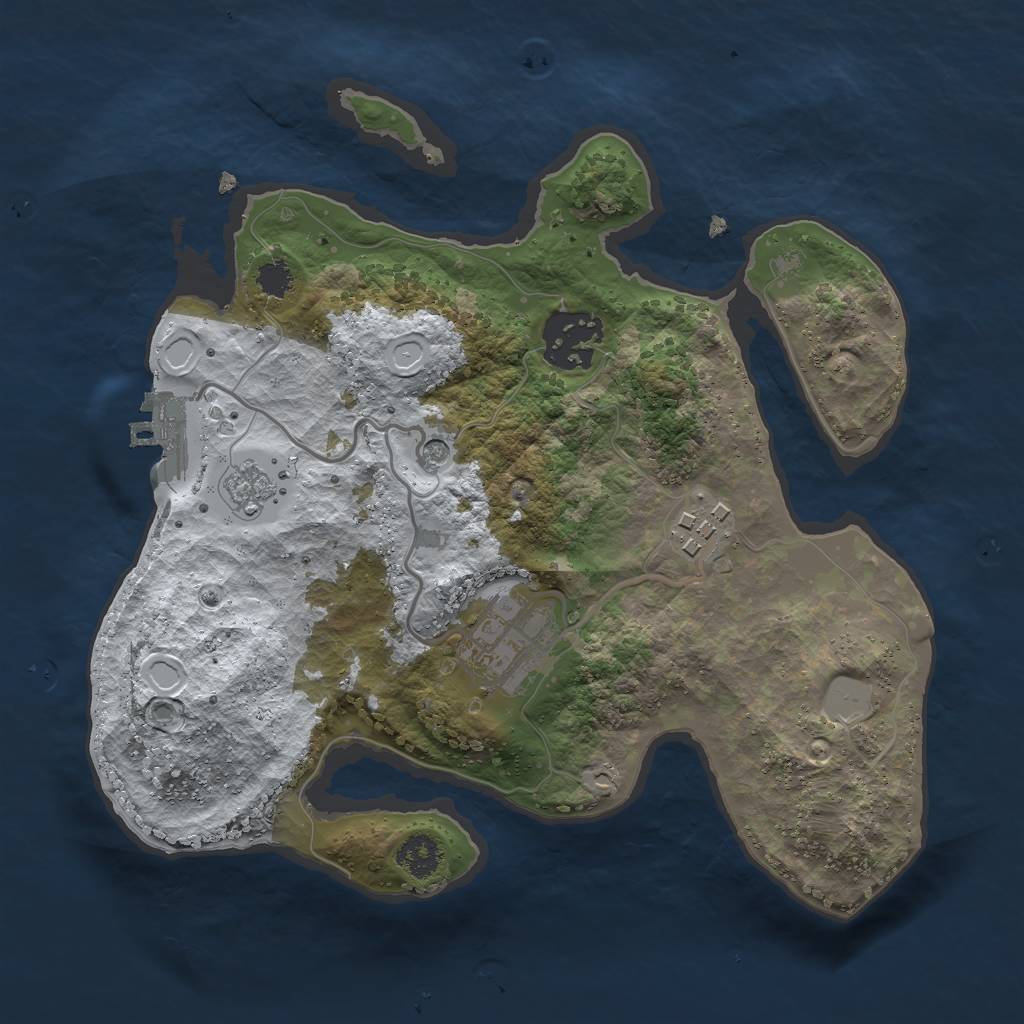 Rust Map: Procedural Map, Size: 2500, Seed: 11129, 11 Monuments