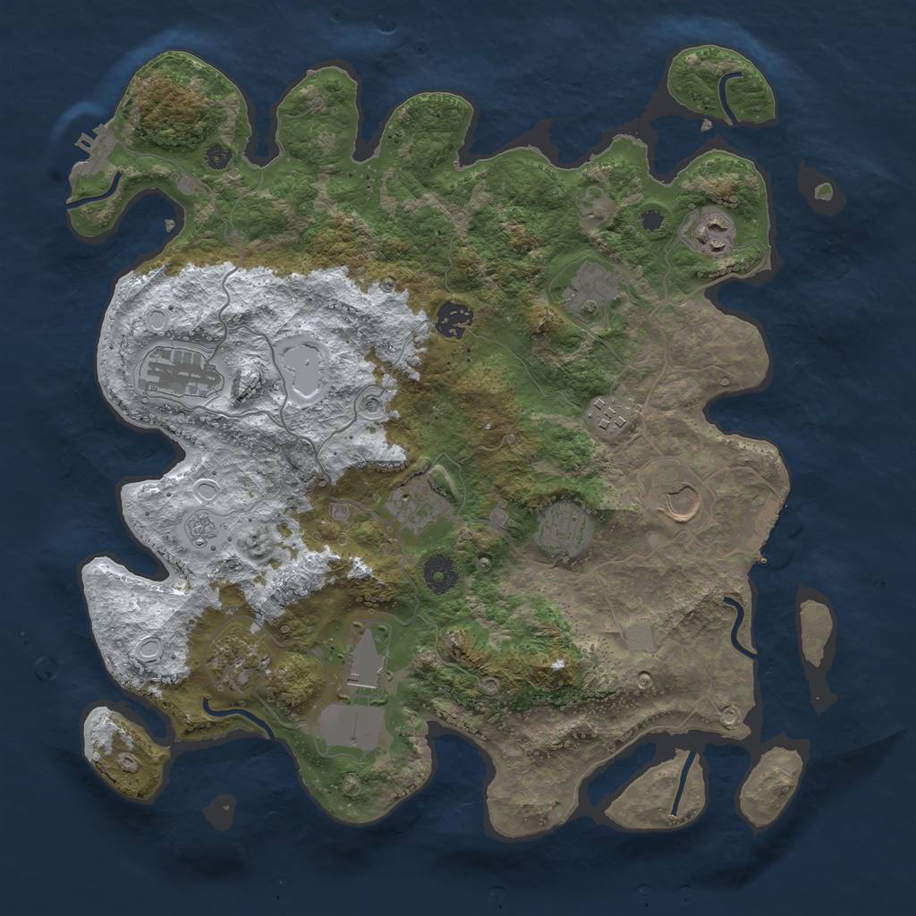Rust Map: Procedural Map, Size: 3750, Seed: 1924879375, 19 Monuments