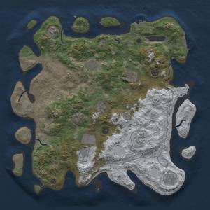 Thumbnail Rust Map: Procedural Map, Size: 4000, Seed: 1642138958, 19 Monuments