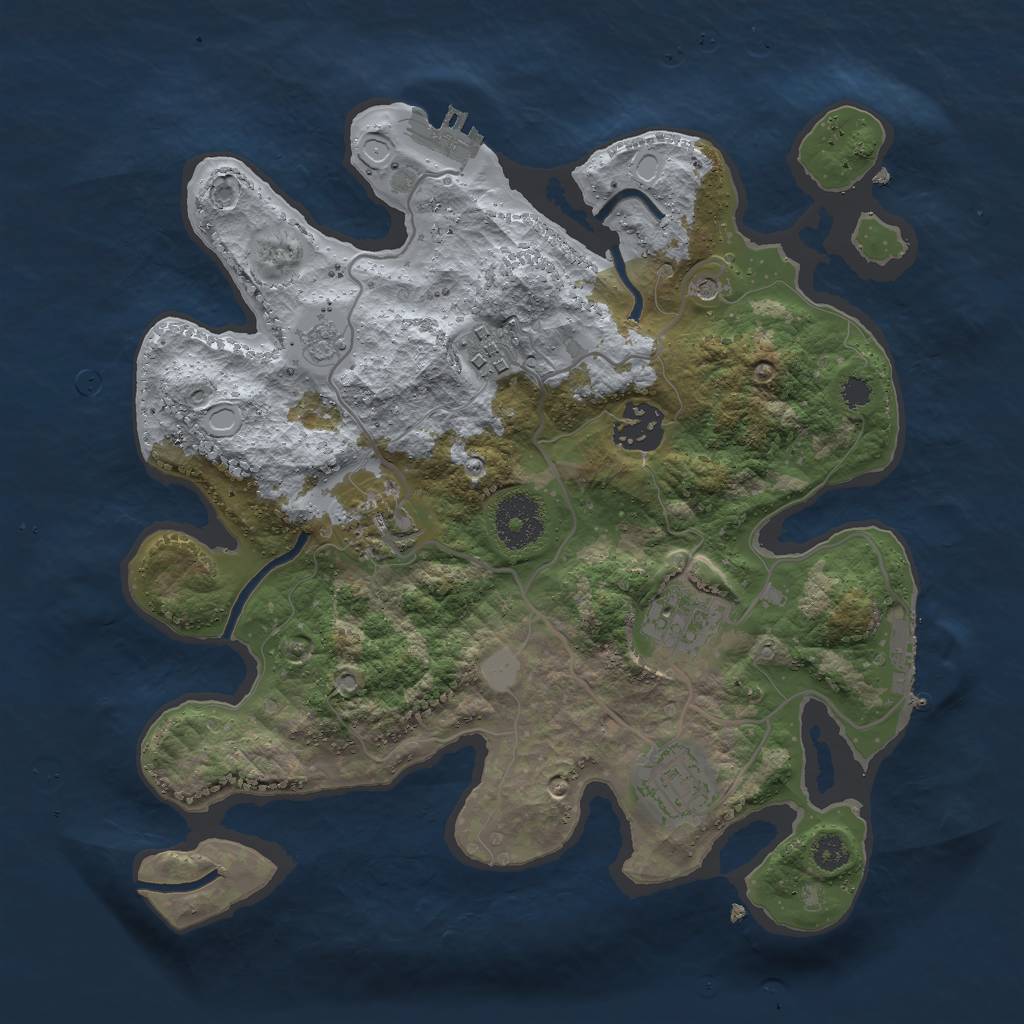 Rust Map: Procedural Map, Size: 3000, Seed: 84742424, 14 Monuments