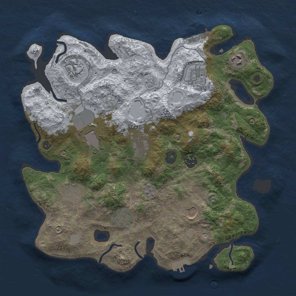 Rust Map: Procedural Map, Size: 3500, Seed: 209961632, 19 Monuments