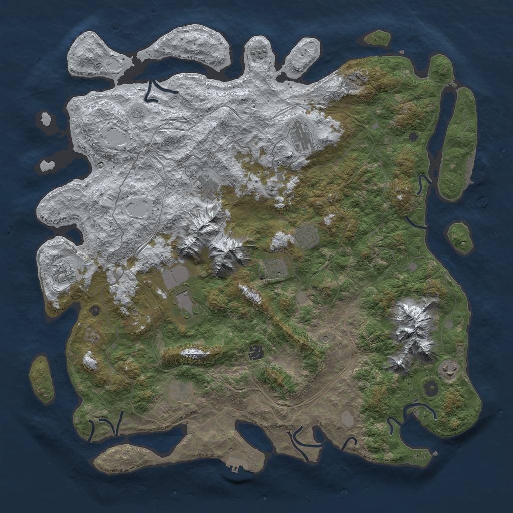 Rust Map: Procedural Map, Size: 5000, Seed: 11425, 19 Monuments