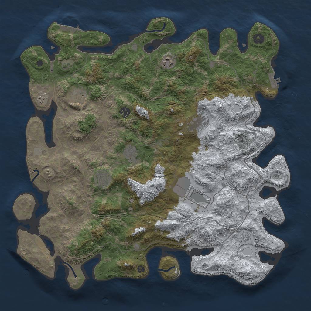 Rust Map: Procedural Map, Size: 4250, Seed: 754612, 17 Monuments