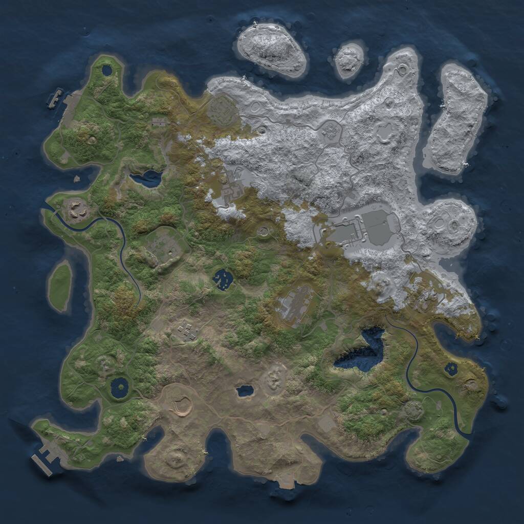 Rust Map: Procedural Map, Size: 4000, Seed: 1147583647, 16 Monuments