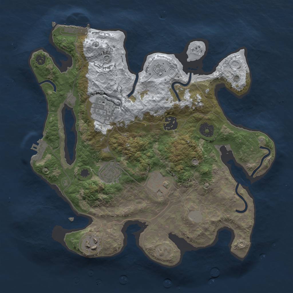 Rust Map: Procedural Map, Size: 3000, Seed: 802032, 14 Monuments