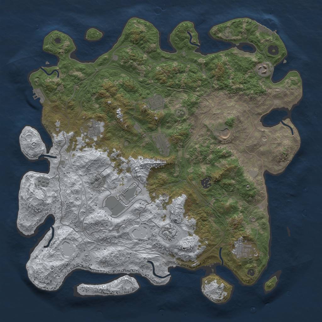 Rust Map: Procedural Map, Size: 4500, Seed: 432732, 19 Monuments