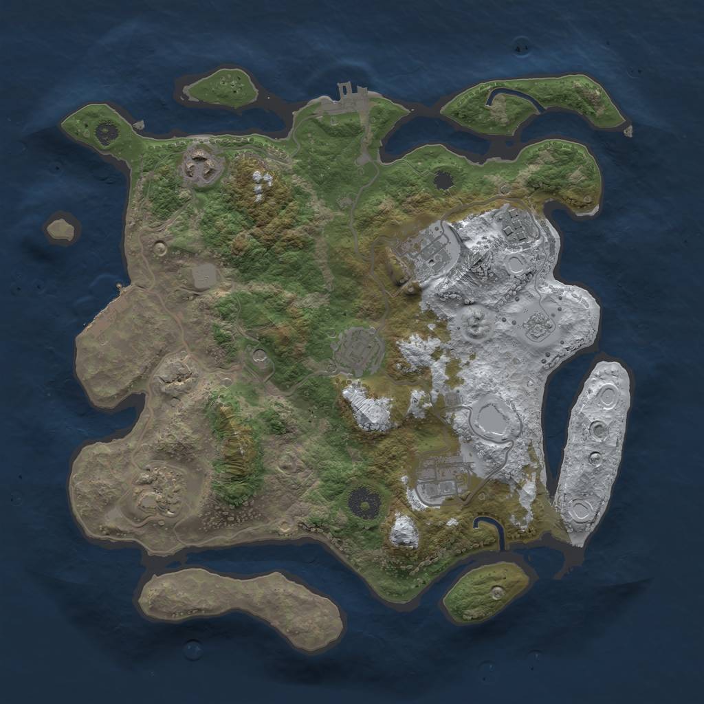 Rust Map: Procedural Map, Size: 3250, Seed: 1181500689, 15 Monuments