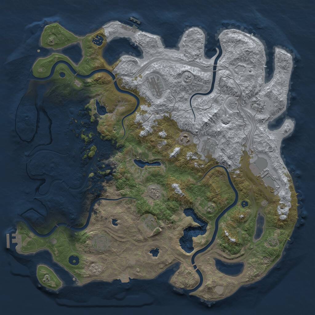 Rust Map: Procedural Map, Size: 4500, Seed: 215487, 15 Monuments