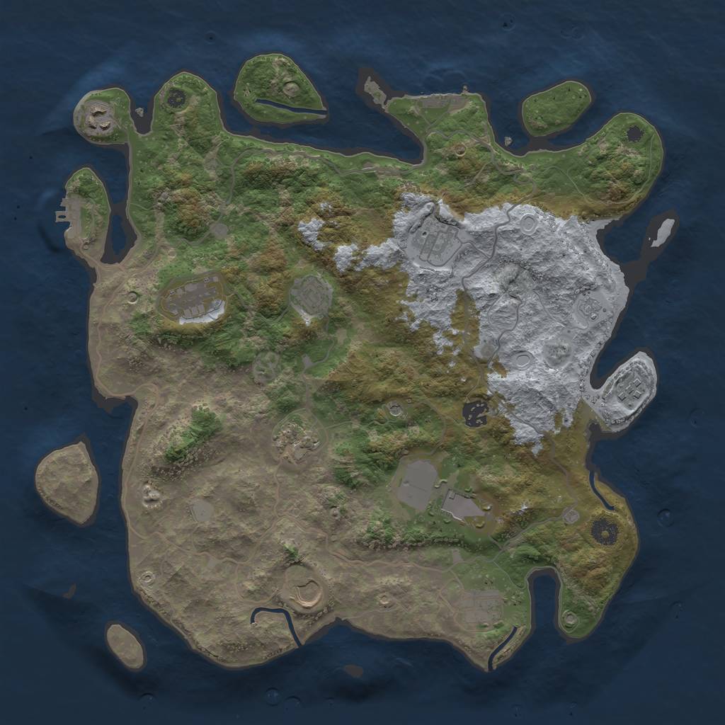 Rust Map: Procedural Map, Size: 4000, Seed: 699847, 19 Monuments