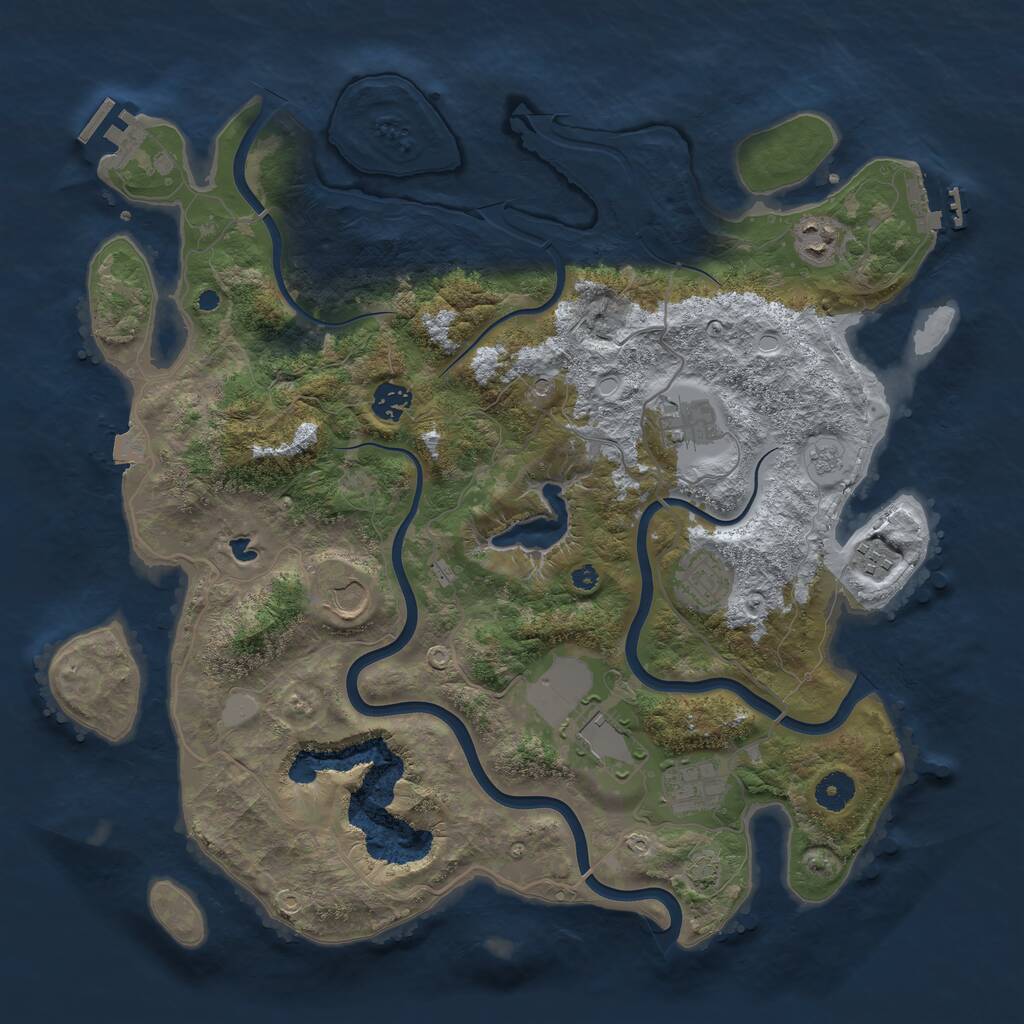 Rust Map: Procedural Map, Size: 4000, Seed: 699847, 14 Monuments