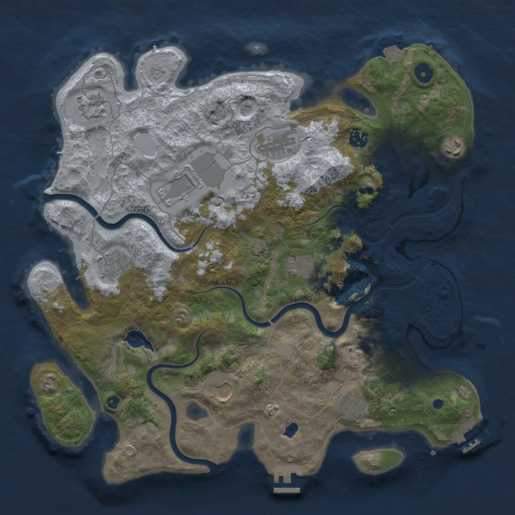 Rust Map: Procedural Map, Size: 4000, Seed: 175997, 16 Monuments