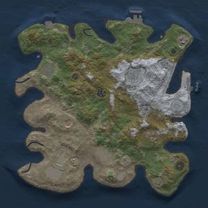 Thumbnail Rust Map: Procedural Map, Size: 3500, Seed: 1310747615, 17 Monuments