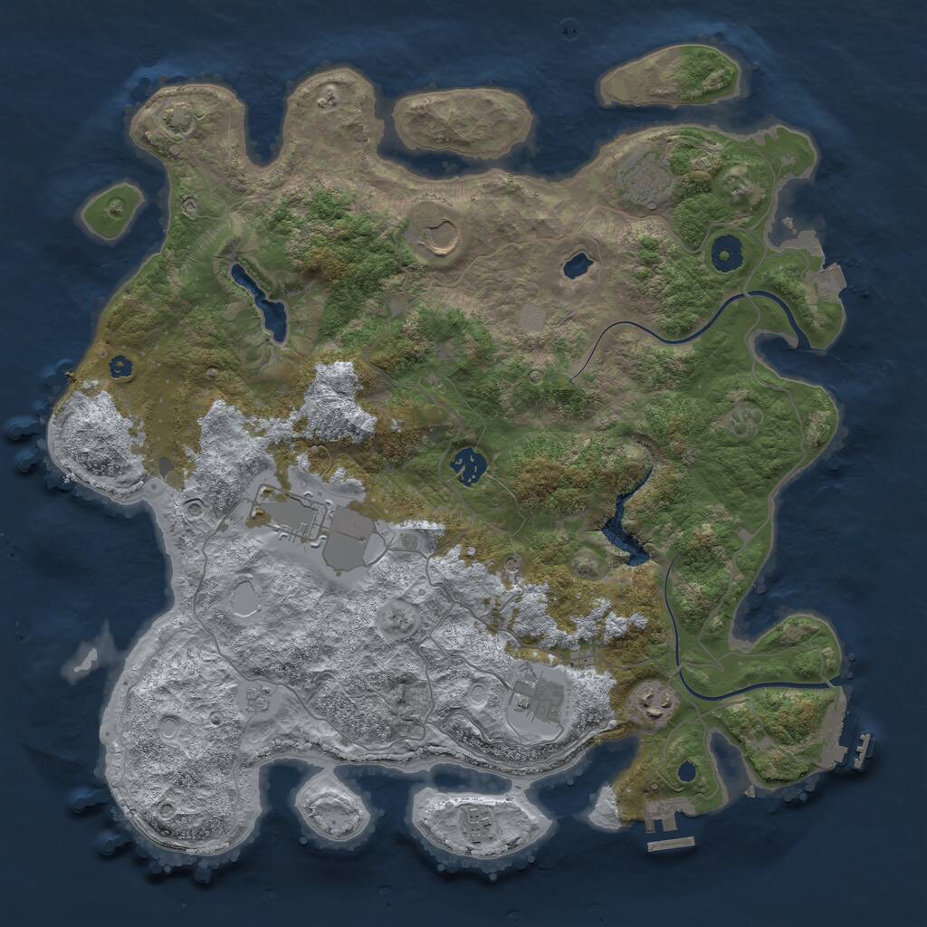 Rust Map: Procedural Map, Size: 4000, Seed: 2941460, 13 Monuments