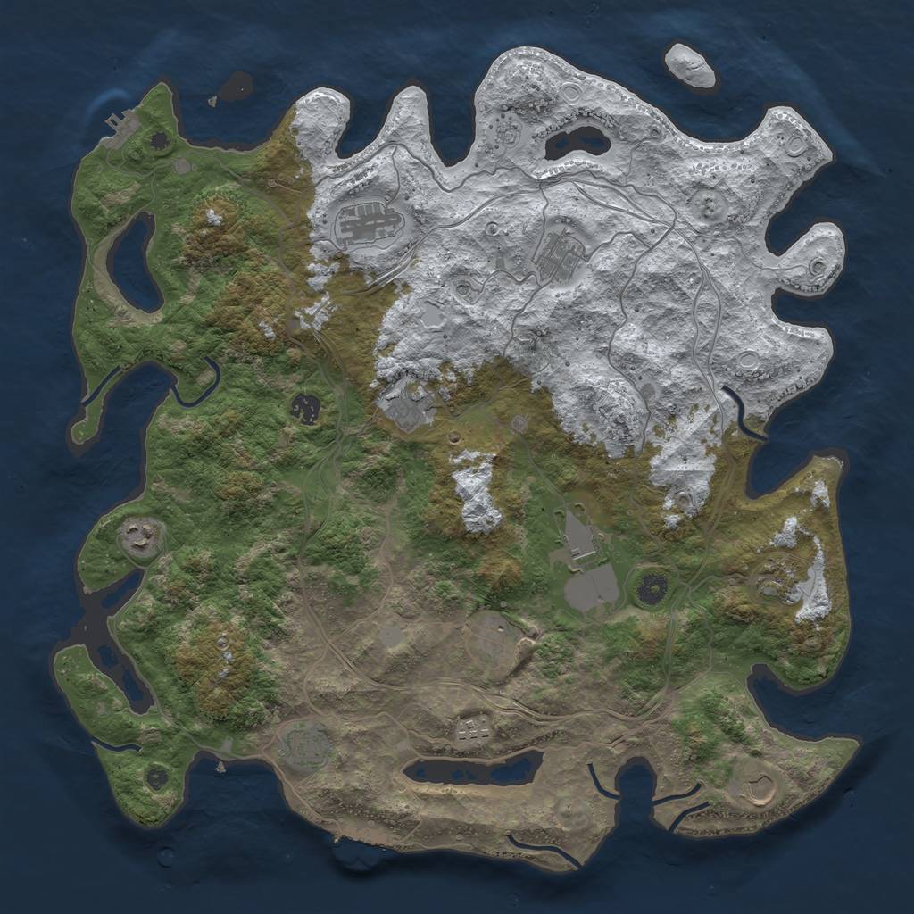 Rust Map: Procedural Map, Size: 4500, Seed: 1573783912, 20 Monuments