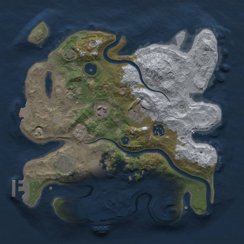 Rust Map: Procedural Map, Size: 3000, Seed: 540381762, 13 Monuments
