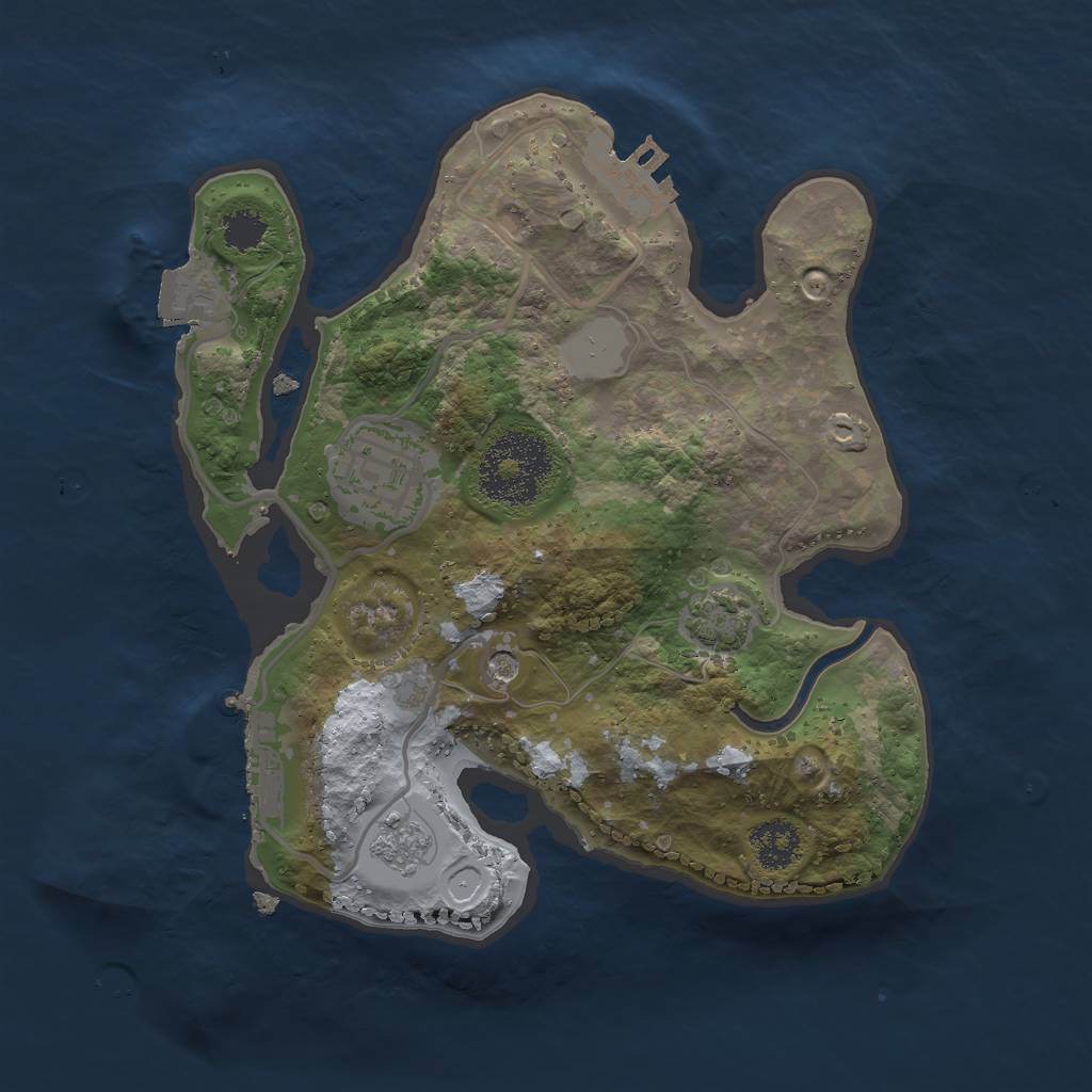 Rust Map: Procedural Map, Size: 2250, Seed: 3649777, 9 Monuments