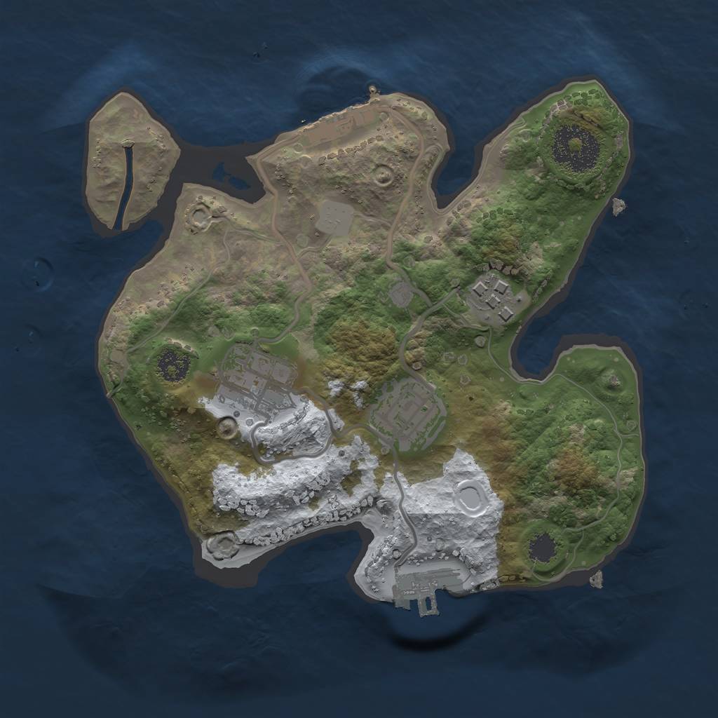 Rust Map: Procedural Map, Size: 2250, Seed: 7810321, 10 Monuments