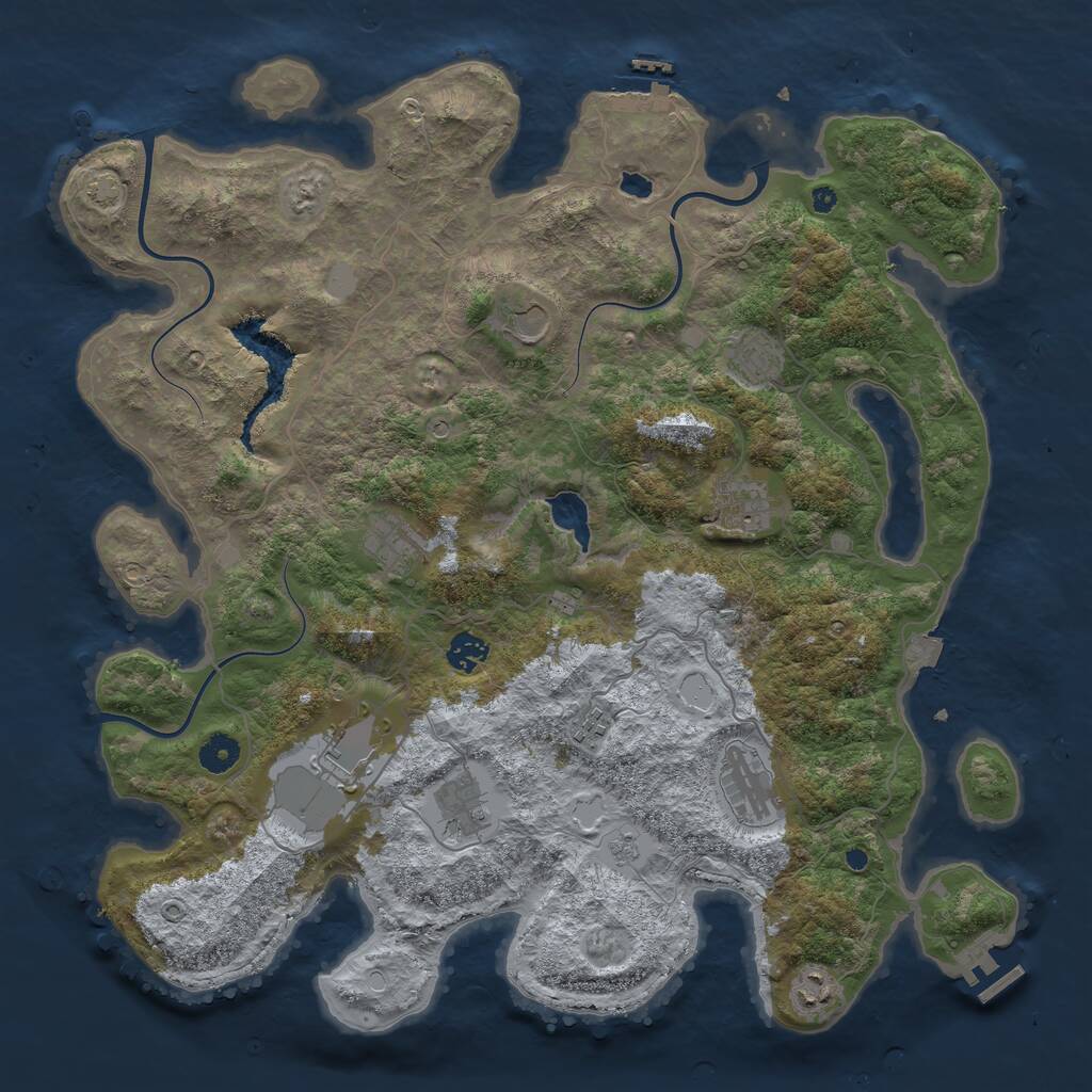 Rust Map: Procedural Map, Size: 4190, Seed: 1000000, 16 Monuments