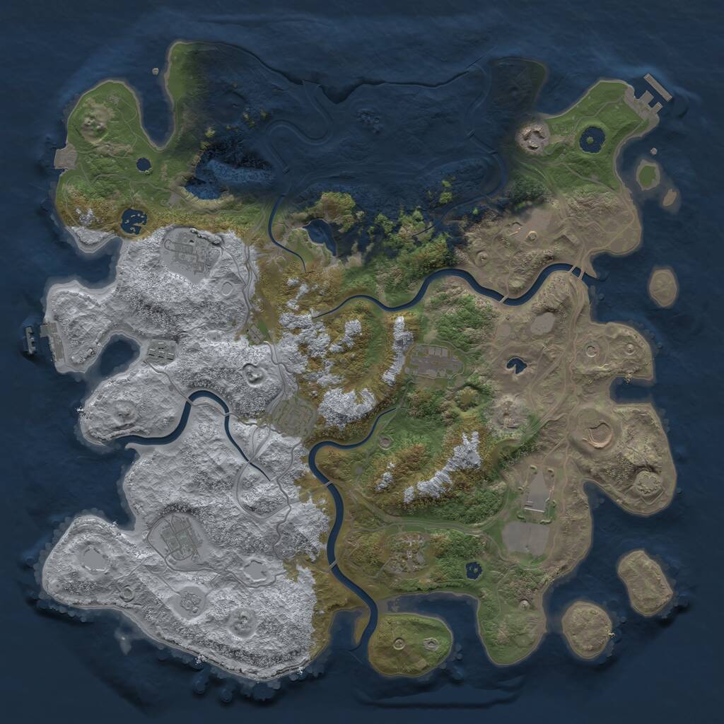 Rust Map: Procedural Map, Size: 4250, Seed: 826596736, 17 Monuments