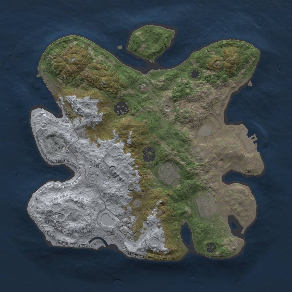 Rust Map: Procedural Map, Size: 3000, Seed: 1737993014, 13 Monuments