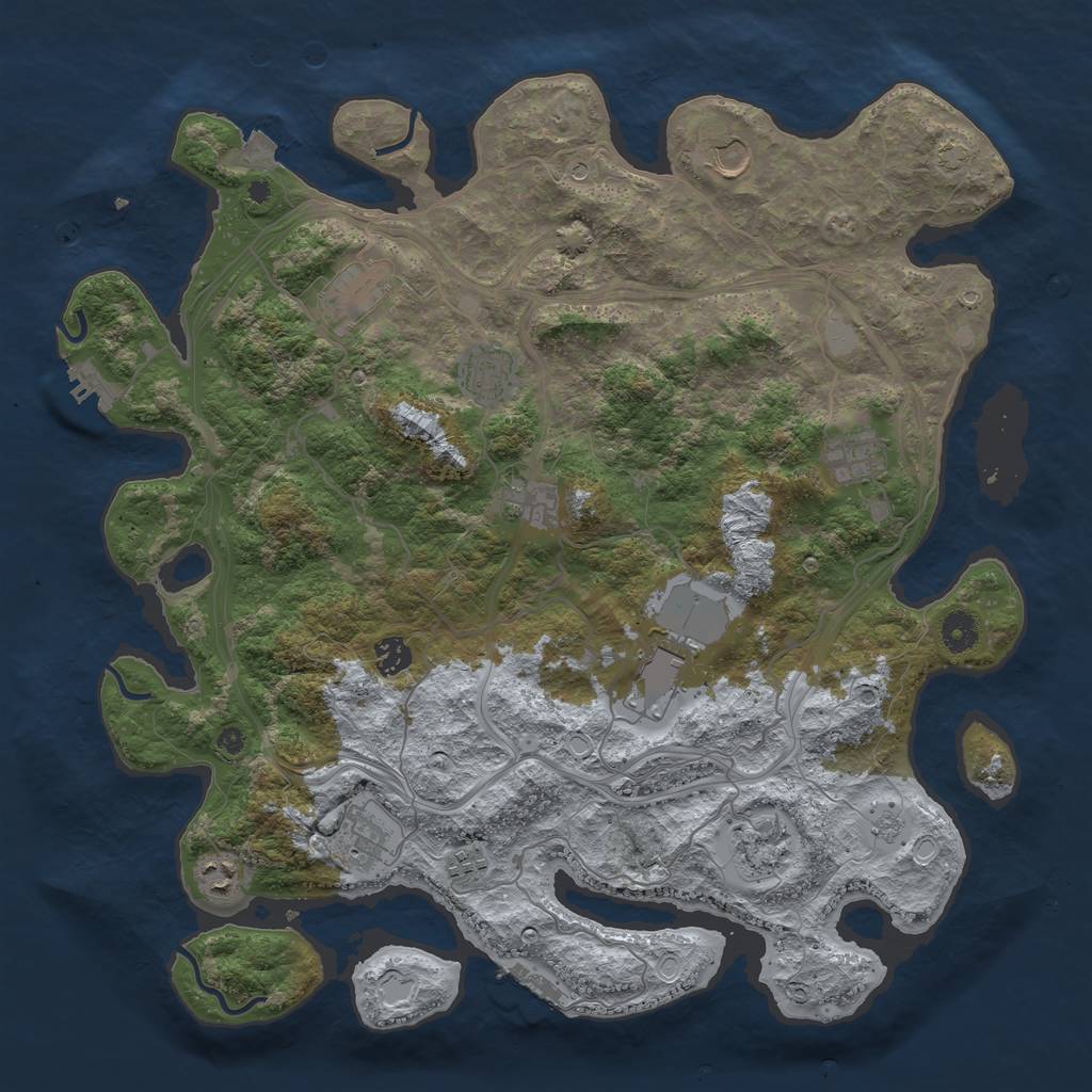 Rust Map: Procedural Map, Size: 4250, Seed: 52026061, 19 Monuments