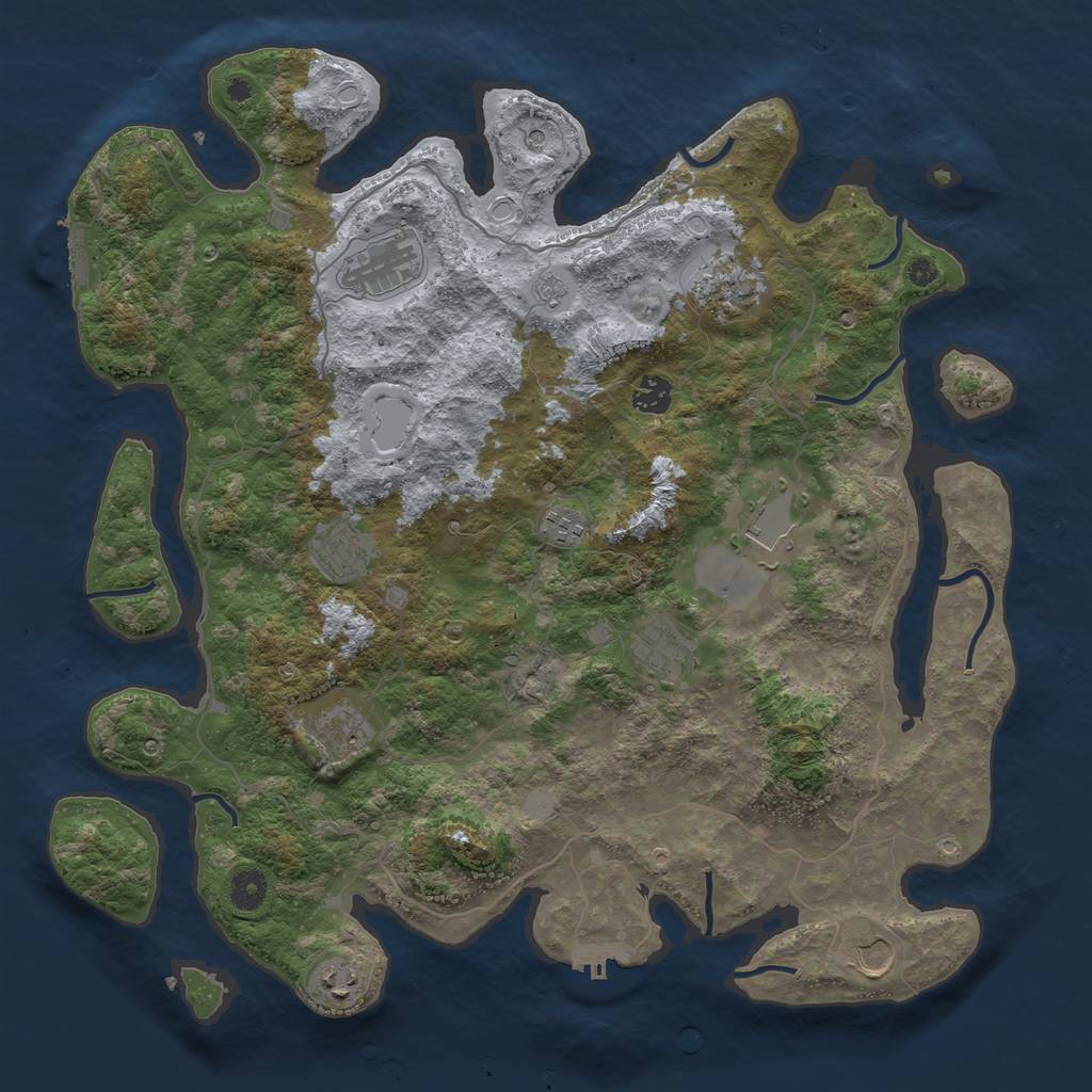 Rust Map: Procedural Map, Size: 4169, Seed: 5822, 19 Monuments