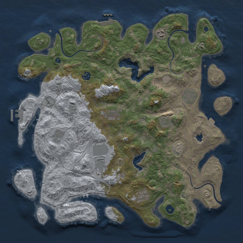 Rust Map: Procedural Map, Size: 4250, Seed: 151073683, 15 Monuments